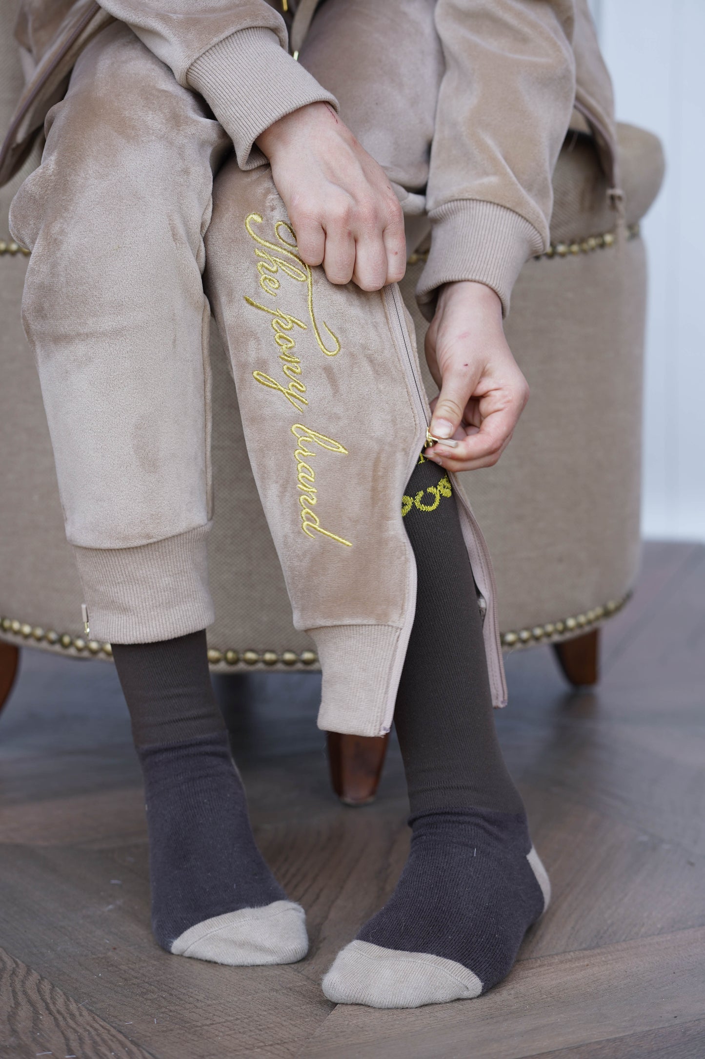 Velvet Joggings pants Beige