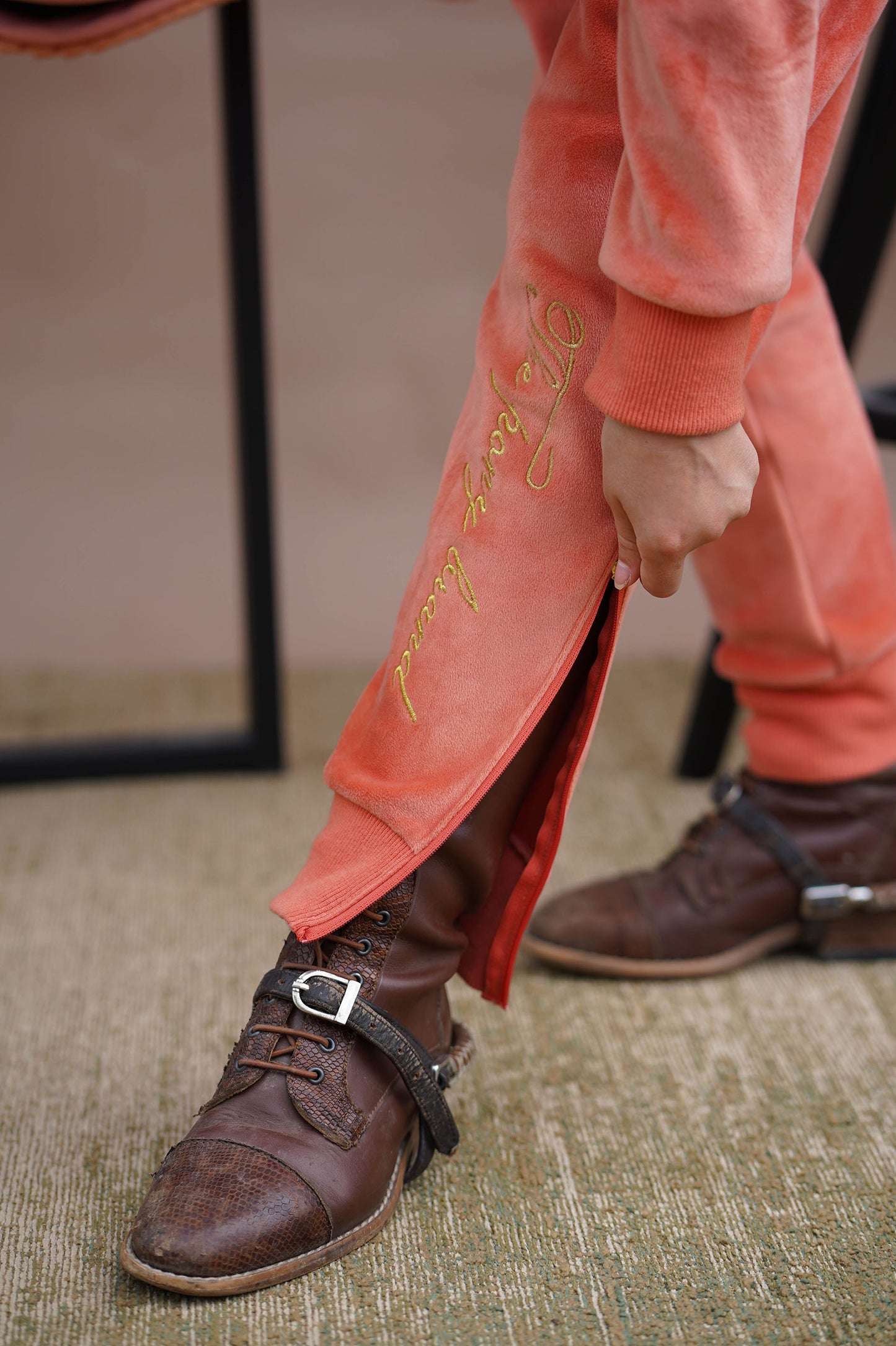 Velvet Joggings pants Royal Orange